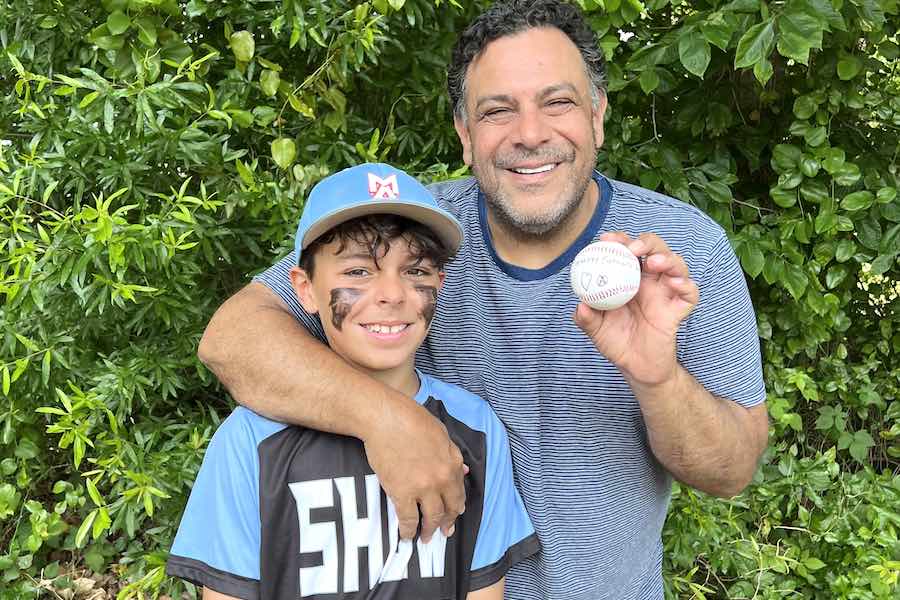 Anthony Gargano, seen here with his ten-year-old son Massimo. Gargano is in the middle of a lawsuit with the owner of the Fanatic radio station.