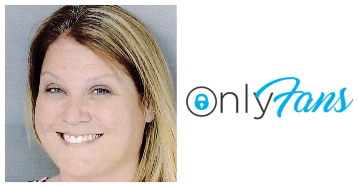 Left: Christina Solometo, the accused Delco Pooper. (Photo via Prospect Park Police Department). Right: A logo for OnlyFans, the site where Christina Solometo provides services. (Image via OnlyFans)