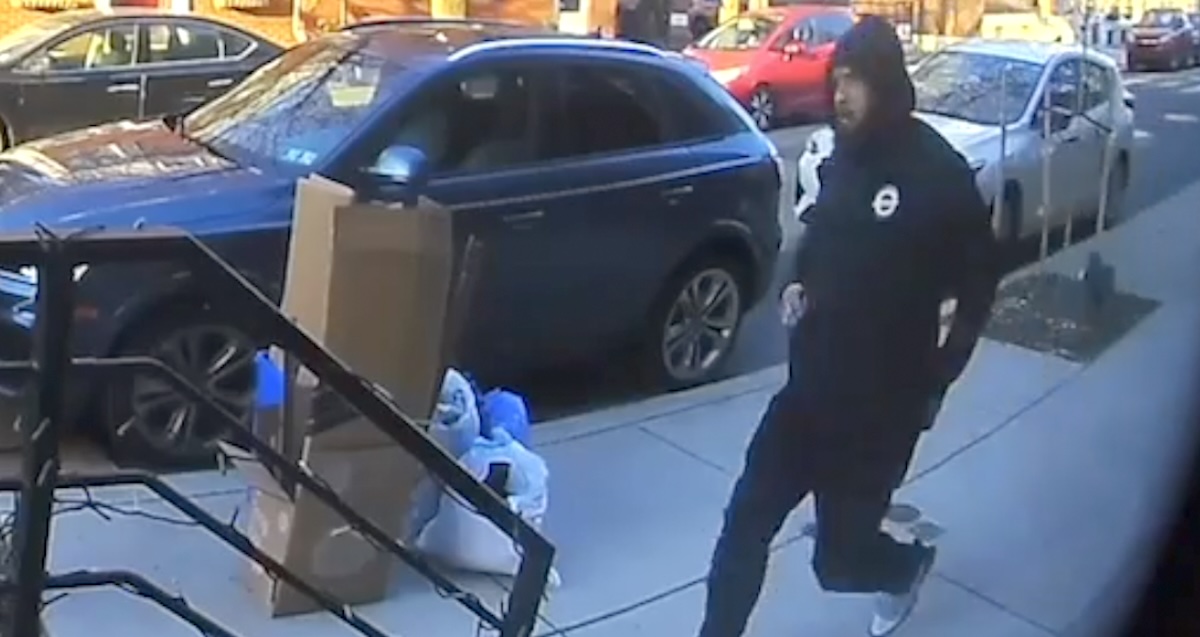 A surveillance image from Fishtown after a man allegedly touched a 13-year-old girl inappropriately on the street