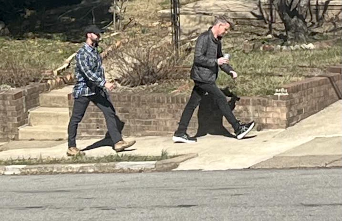 Gordon Ramsay walking down Meadowbrook Avenue last week near Wilson's Secret Sauce barbecue restaurant in Upper Darby, just outside of Philadelphia