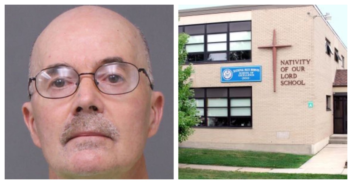 Richard Adamsky, who is charged in a child pornography case, and Warminster's Nativity of Our Lord Catholic school, where he's been placed on administrative leave in light of the arrest