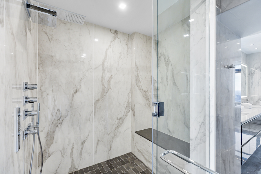 model condo primary bathroom shower