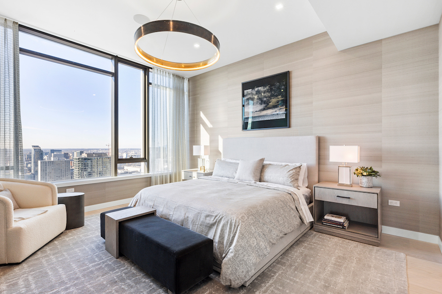 model condo primary bedroom