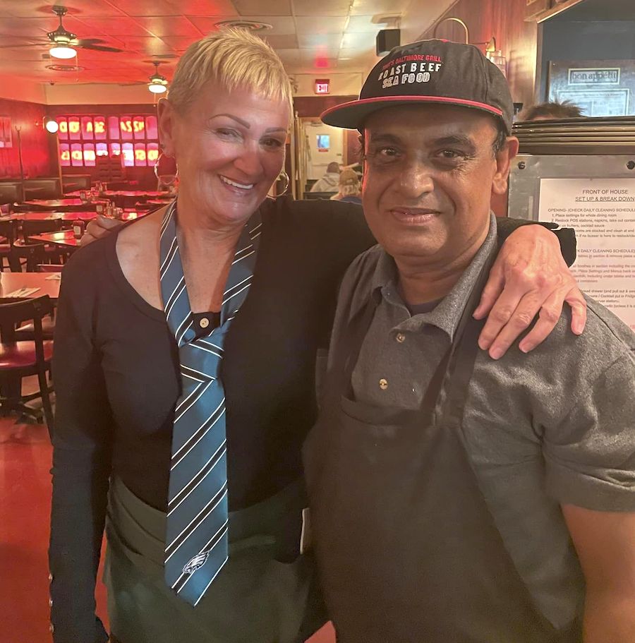 Waitress Pamela Spencer-Abernathy and dishwasher Mohammed Malek at Tony's Baltimore Grill in Atlantic City