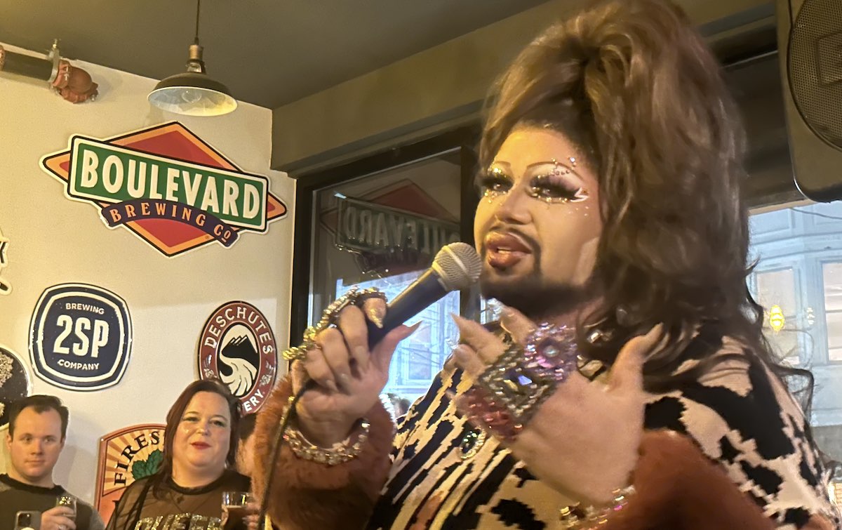 Eric Jaffe at a queer Inauguration Day event in Philadelphia